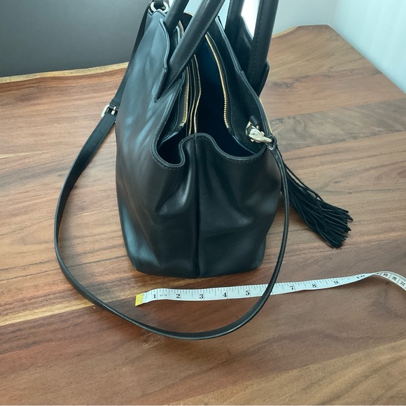 Black Leather Bag with Gold Accent - Brian Atwood - Picture 7 of 9